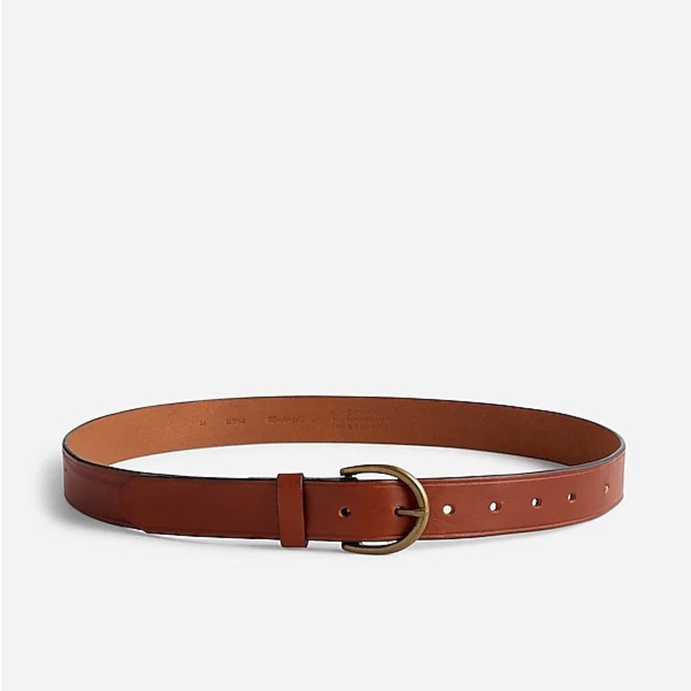 Madewell Medium Perfect Leather Belt in Pecan in XS